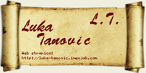 Luka Tanović vizit kartica